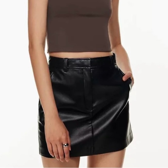 BABATON ARITZIA LEATHER MINI SKIRT - Picture 1 of 3